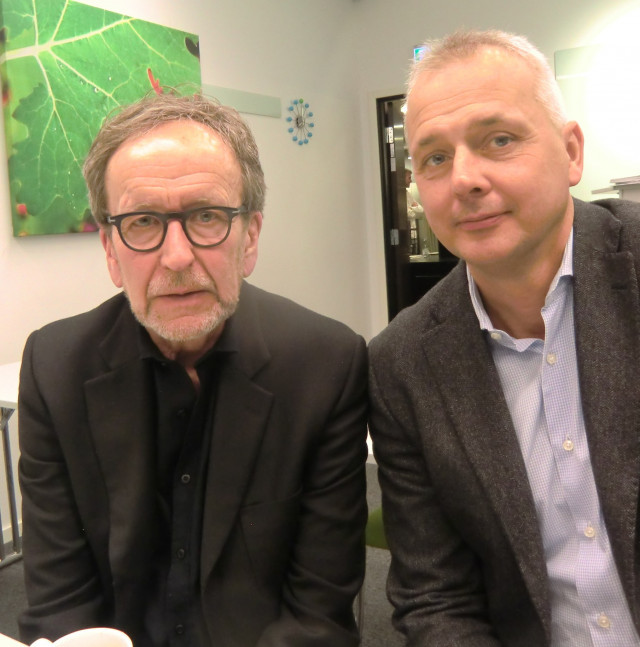 Avgående ordförande Leif Lindstrand och Thomas "Badis" Andersson på Kick Off