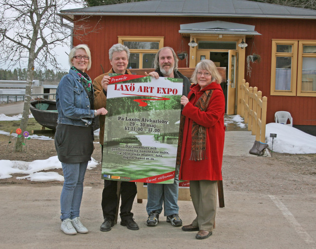 Från vänster: Catharina Östlund, Wilma & Friends, Sture Linngård, Restaurang Kungsådran, Johan Thunberg, Konstnär Laxön, Anna Nygren, Guideservice i norra Uppland laddar för konsthelg på Laxön.